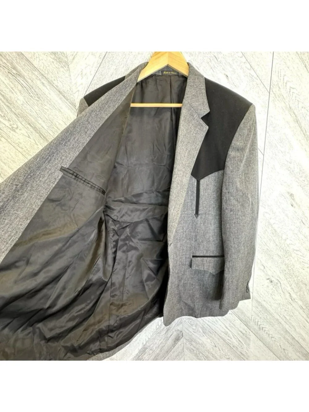 Circle S Western Yoke Blazer Mens Size 48R Gray Black Cowboy Ranch Rodeo Jacket